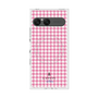 プレミアムスクエアケース with SnapMag［ Houndstooth Pattern Pink with LANVIN en Bleu logo- ランバン 千鳥格子柄 ピンク ］