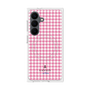 プレミアムスクエアケース with SnapMag［ Houndstooth Pattern Pink with LANVIN en Bleu logo- ランバン 千鳥格子柄 ピンク ］