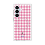 プレミアムスクエアケース with SnapMag［ Houndstooth Pattern Pink with LANVIN en Bleu logo- ランバン 千鳥格子柄 ピンク ］