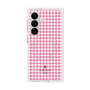 プレミアムスクエアケース with SnapMag［ Houndstooth Pattern Pink with LANVIN en Bleu logo- ランバン 千鳥格子柄 ピンク ］