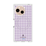 プレミアムスクエアケース with SnapMag［ Houndstooth Pattern Purple -with LANVIN en Bleu logo ランバン 千鳥格子柄 パープル ］