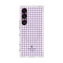 プレミアムスクエアケース with SnapMag［ Houndstooth Pattern Purple -with LANVIN en Bleu logo ランバン 千鳥格子柄 パープル ］