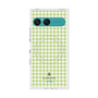 プレミアムスクエアケース with SnapMag［ Houndstooth Pattern Green with LANVIN en Bleu logo- ランバン 千鳥格子柄 グリーン ］