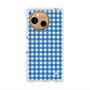 プレミアムスクエアケース with SnapMag［ Checkered Blue - ギンガムチェック ブルー ］