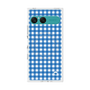 プレミアムスクエアケース with SnapMag［ Checkered Blue - ギンガムチェック ブルー ］