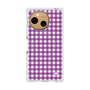 プレミアムスクエアケース with SnapMag［ Checkered Purple - ギンガムチェック パープル ］