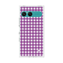 プレミアムスクエアケース with SnapMag［ Checkered Purple - ギンガムチェック パープル ］