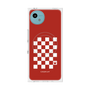 プレミアムスクエアケース with SnapMag［ Racing checkered flag Red - レーシングチェッカーフラッグ レッド ］