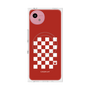 プレミアムスクエアケース with SnapMag［ Racing checkered flag Red - レーシングチェッカーフラッグ レッド ］