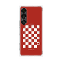 プレミアムスクエアケース with SnapMag［ Racing checkered flag Red - レーシングチェッカーフラッグ レッド ］