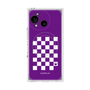 プレミアムスクエアケース with SnapMag［ Racing checkered flag Purple - レーシングチェッカーフラッグ パープル ］