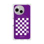 プレミアムスクエアケース with SnapMag［ Racing checkered flag Purple - レーシングチェッカーフラッグ パープル ］