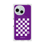 プレミアムスクエアケース with SnapMag［ Racing checkered flag Purple - レーシングチェッカーフラッグ パープル ］