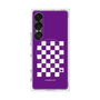 プレミアムスクエアケース with SnapMag［ Racing checkered flag Purple - レーシングチェッカーフラッグ パープル ］