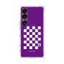 プレミアムスクエアケース with SnapMag［ Racing checkered flag Purple - レーシングチェッカーフラッグ パープル ］