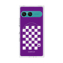 プレミアムスクエアケース with SnapMag［ Racing checkered flag Purple - レーシングチェッカーフラッグ パープル ］
