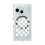 プレミアムスクエアケース with SnapMag［ Racing checkered flag White - レーシングチェッカーフラッグ ホワイト ］