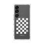 プレミアムスクエアケース with SnapMag［ Racing checkered flag White - レーシングチェッカーフラッグ ホワイト ］