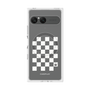 プレミアムスクエアケース with SnapMag［ Racing checkered flag White - レーシングチェッカーフラッグ ホワイト ］