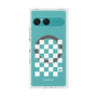 プレミアムスクエアケース with SnapMag［ Racing checkered flag White - レーシングチェッカーフラッグ ホワイト ］