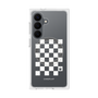 プレミアムスクエアケース with SnapMag［ Racing checkered flag White - レーシングチェッカーフラッグ ホワイト ］