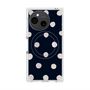 プレミアムスクエアケース with SnapMag［ 水彩ドット・レトロカラー - Navy ］
