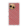 プレミアムスクエアケース with SnapMag［ Small Stripe - Red × Black ］