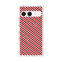 プレミアムスクエアケース with SnapMag［ Small Stripe - Red × Black ］