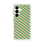 プレミアムスクエアケース with SnapMag［ Small Stripe - Green × Orange ］