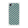 プレミアムスクエアケース with SnapMag［ Small Stripe - Navy × Green ］