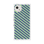 プレミアムスクエアケース with SnapMag［ Small Stripe - Navy × Green ］
