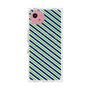 プレミアムスクエアケース with SnapMag［ Small Stripe - Navy × Green ］