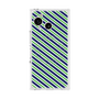 プレミアムスクエアケース with SnapMag［ Small Stripe - Navy × Green ］