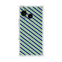 プレミアムスクエアケース with SnapMag［ Small Stripe - Navy × Green ］