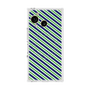 プレミアムスクエアケース with SnapMag［ Small Stripe - Navy × Green ］