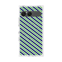 プレミアムスクエアケース with SnapMag［ Small Stripe - Navy × Green ］