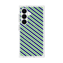プレミアムスクエアケース with SnapMag［ Small Stripe - Navy × Green ］
