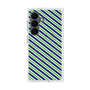 プレミアムスクエアケース with SnapMag［ Small Stripe - Navy × Green ］