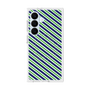 プレミアムスクエアケース with SnapMag［ Small Stripe - Navy × Green ］