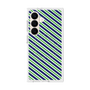 プレミアムスクエアケース with SnapMag［ Small Stripe - Navy × Green ］