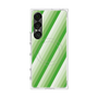プレミアムスクエアケース with SnapMag［ Middle Stripe - Green ］