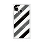 プレミアムスクエアケース with SnapMag［ Big Stripe - Black × Gray ］