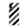 プレミアムスクエアケース with SnapMag［ Big Stripe - Black × Gray ］