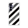 プレミアムスクエアケース with SnapMag［ Big Stripe - Black × Gray ］