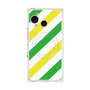 プレミアムスクエアケース with SnapMag［ Big Stripe - Green × Yellow ］