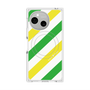 プレミアムスクエアケース with SnapMag［ Big Stripe - Green × Yellow ］