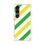 プレミアムスクエアケース with SnapMag［ Big Stripe - Green × Yellow ］