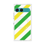 プレミアムスクエアケース with SnapMag［ Big Stripe - Green × Yellow ］