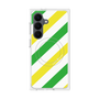 プレミアムスクエアケース with SnapMag［ Big Stripe - Green × Yellow ］