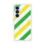 プレミアムスクエアケース with SnapMag［ Big Stripe - Green × Yellow ］